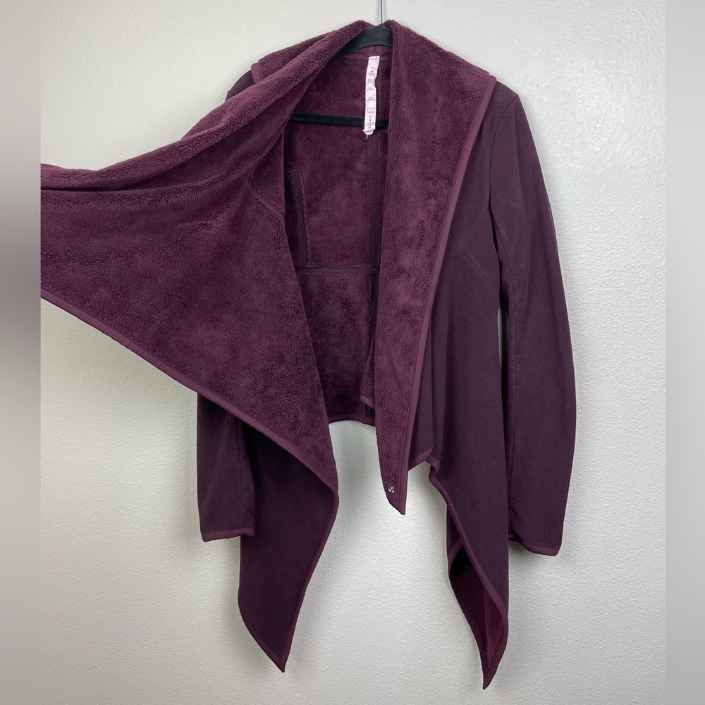 Lululemon Women's 10 Presence Of Mind Jacket Bordeaux Drama Drape Fleece Lined - Picture 6 of 16